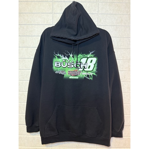 Kyle‎ Busch 18 Joe Gibbs Racing Nascar Graphic Heavyweight Hoodie Black - XXL - Picture 1 of 7
